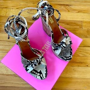 Flash Sale:Snake Skin Paris Texas Platform Sandals
